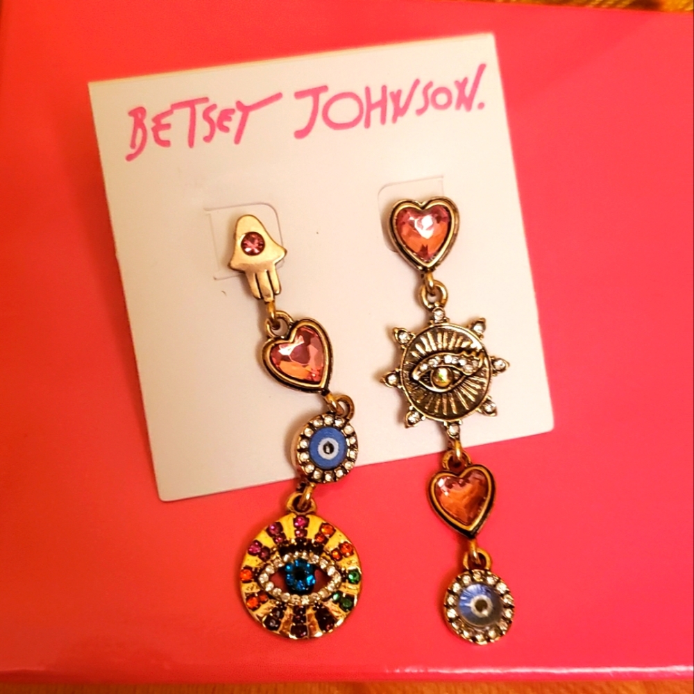 Betsy Johnson Earrings - Evil Eye
